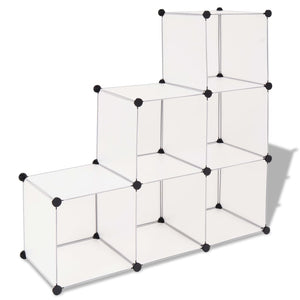 NNEVL Storage Cube Organiser with 6 Compartments White