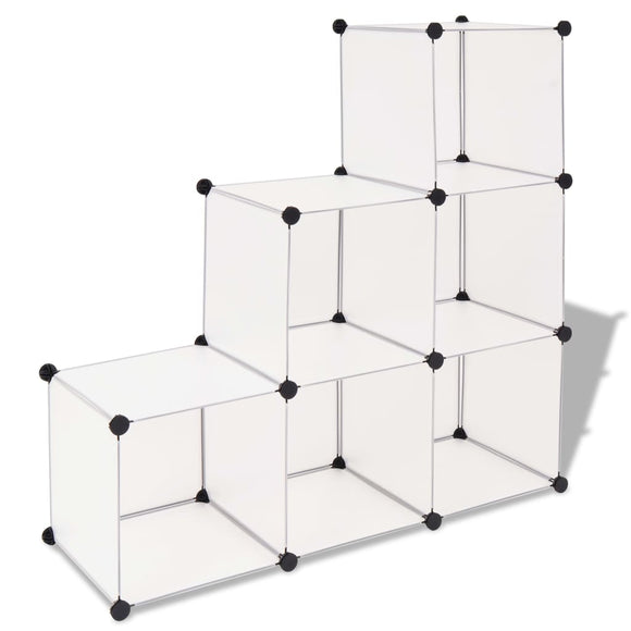 NNEVL Storage Cube Organiser with 6 Compartments White