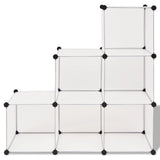 NNEVL Storage Cube Organiser with 6 Compartments White