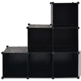 NNEVL Storage Cube Organiser with 6 Compartments Black