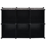 NNEVL Storage Cube Organiser with 6 Compartments Black