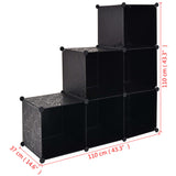NNEVL Storage Cube Organiser with 6 Compartments Black