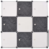 NNEVL Storage Cube Organiser with 9 Compartments Black and White