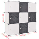 NNEVL Storage Cube Organiser with 9 Compartments Black and White