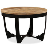 NNEVL Side Table Solid Rough Mango Wood 60x40 cm