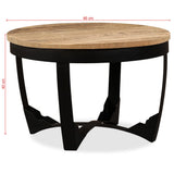 NNEVL Side Table Solid Rough Mango Wood 60x40 cm