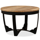 NNEVL Side Table Solid Rough Mango Wood 60x40 cm