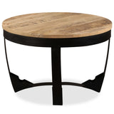 NNEVL Side Table Solid Rough Mango Wood 60x40 cm