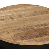 NNEVL Side Table Solid Rough Mango Wood 60x40 cm