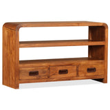 NNEVL TV Cabinet 90x30x55 cm Solid Wood with Sheesham Finish