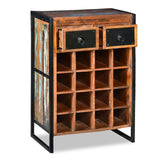 NNEVL Wine Rack for 16 Bottles Solid Reclaimed Wood