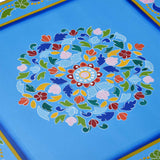 NNEVL Coffee Table Solid Mango Wood Turquoise Hand Painted