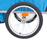 NNEVL Kids' Bicycle Trailer Grey and Blue 30 kg