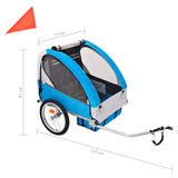 NNEVL Kids' Bicycle Trailer Grey and Blue 30 kg