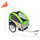NNEVL Kids' Bicycle Trailer Grey and Green 30 kg