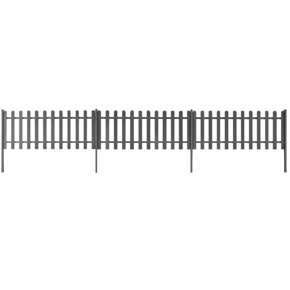 NNEVL Picket Fence with Posts 3 pcs WPC 600x60 cm