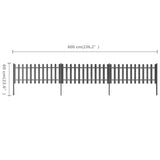 NNEVL Picket Fence with Posts 3 pcs WPC 600x60 cm