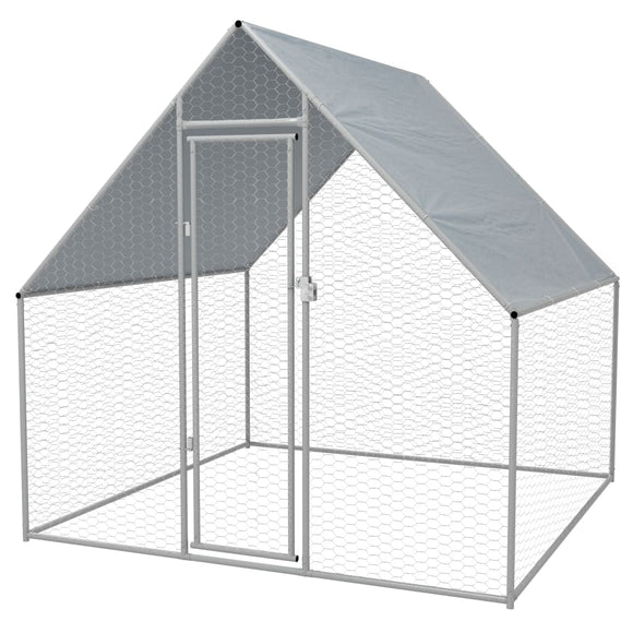 NNEVL Outdoor Chicken Cage Galvanised Steel 2x2x1.92 m