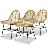 NNEVL Dining Chairs 4 pcs Natural Rattan