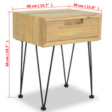 NNEVL Bedside Cabinet 40x30x50 cm Solid Teak