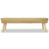 NNEVL Hall Bench 160x35x45 cm Natural Rattan