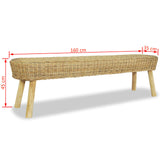 NNEVL Hall Bench 160x35x45 cm Natural Rattan