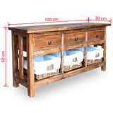 NNEVL Sideboard Solid Reclaimed Wood 100x30x50 cm