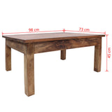 NNEVL Coffee Table Solid Reclaimed Wood 98x73x45 cm