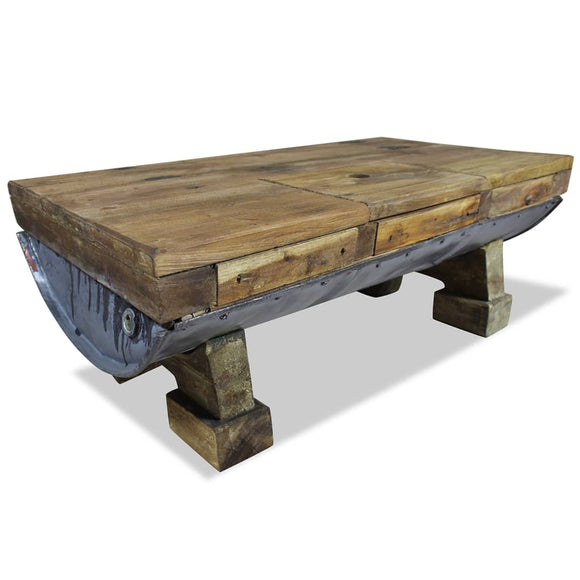 NNEVL Coffee Table Solid Reclaimed Wood 90x50x35 cm