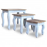 NNEVL Nesting Table Set 3 Pieces Solid Reclaimed Wood