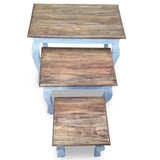 NNEVL Nesting Table Set 3 Pieces Solid Reclaimed Wood