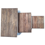 NNEVL Nesting Table Set 3 Pieces Solid Reclaimed Wood