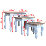 NNEVL Nesting Table Set 3 Pieces Solid Reclaimed Wood