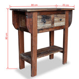 NNEVL Console Table Solid Reclaimed Wood 80x35x80 cm