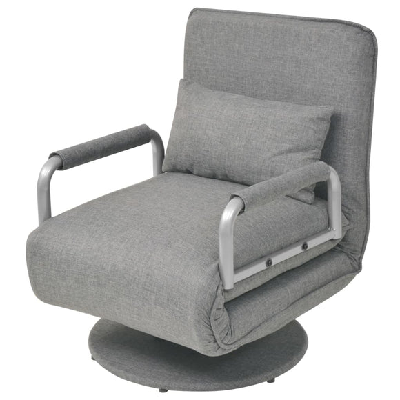 NNEVL Swivel Chair and Sofa Bed Light Grey Fabric