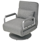 NNEVL Swivel Chair and Sofa Bed Light Grey Fabric