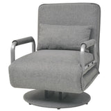 NNEVL Swivel Chair and Sofa Bed Light Grey Fabric