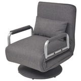 NNEVL Swivel Chair and Sofa Bed Dark Grey Fabric