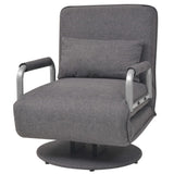 NNEVL Swivel Chair and Sofa Bed Dark Grey Fabric