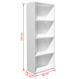 NNEVL Bookshelf Chipboard 60x31x155 cm white