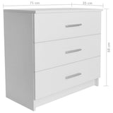 NNEVL Chest of Drawers Chipboard 71x35x68 cm White