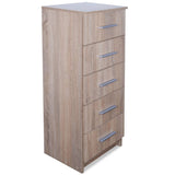 NNEVL Tall Chest of Drawers Chipboard 41x35x106 cm Oak