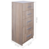 NNEVL Tall Chest of Drawers Chipboard 41x35x106 cm Oak