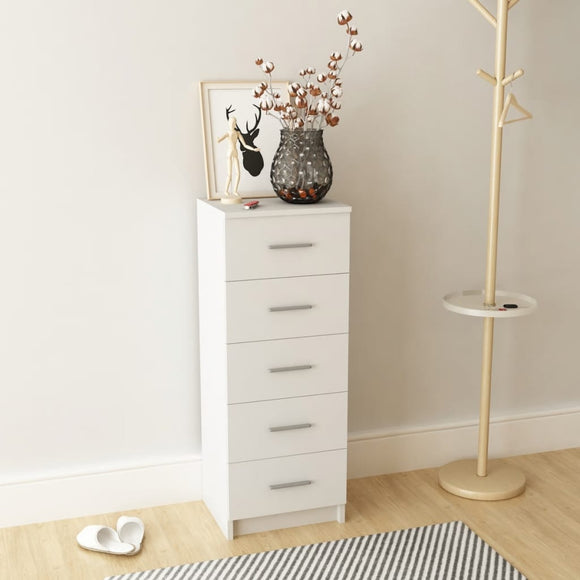 NNEVL Tall Chest of Drawers Chipboard 41x35x106 cm White