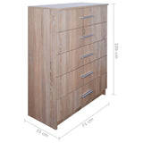 NNEVL Storage Cabinet Chipboard 71x35x106 cm Oak