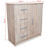 NNEVL Sideboard Chipboard 79x35x88 cm Oak