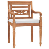 NNEVL Batavia Chairs 2 pcs with Cushions Solid Teak Wood