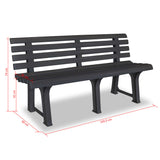 NNEVL Garden Bench 145,5 cm Plastic Anthracite