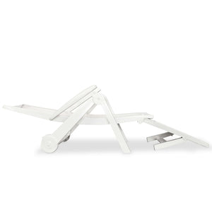 NNEVL Sun Lounger with Footrest Plastic White