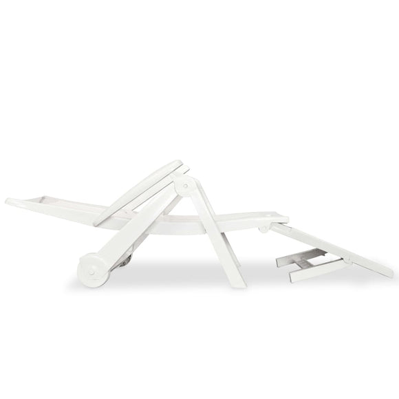 NNEVL Sun Lounger with Footrest Plastic White